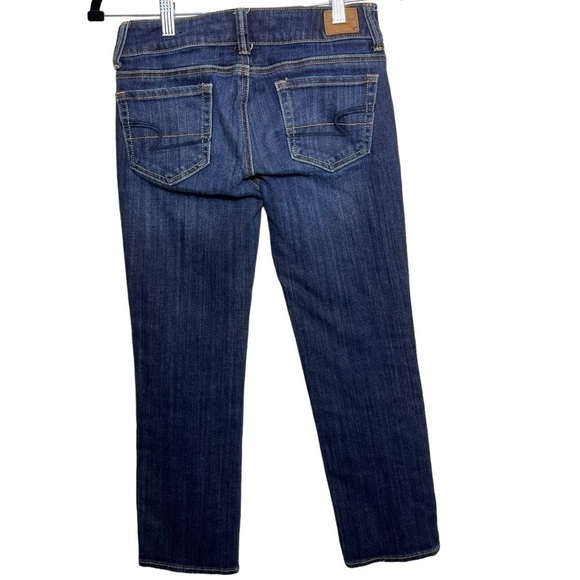American Eagle Outfitters Artist Cropped Dark Denim Womens Size 0 Regular - Picture 2 of 6